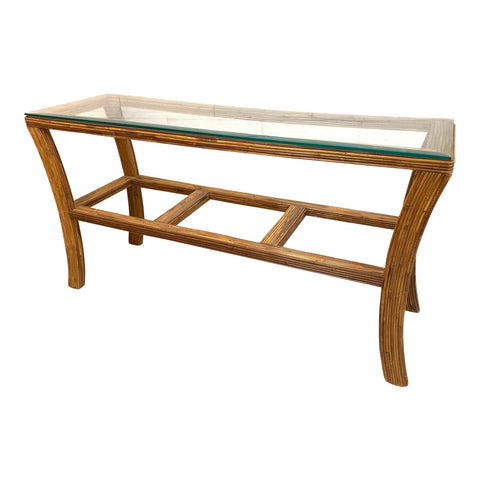 Split Reed Rattan Console Table