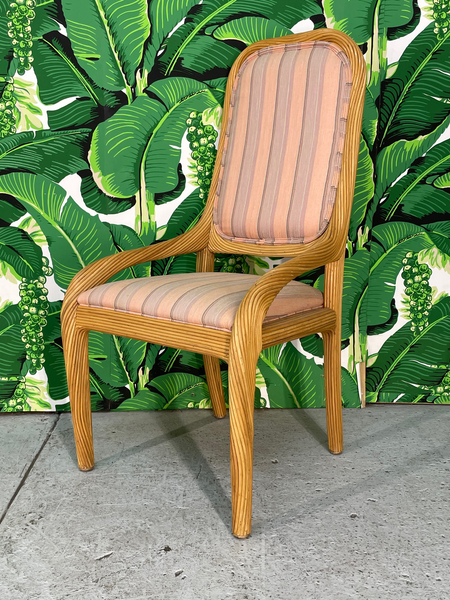 Split Reed Rattan Dining Chairs, Set of 6