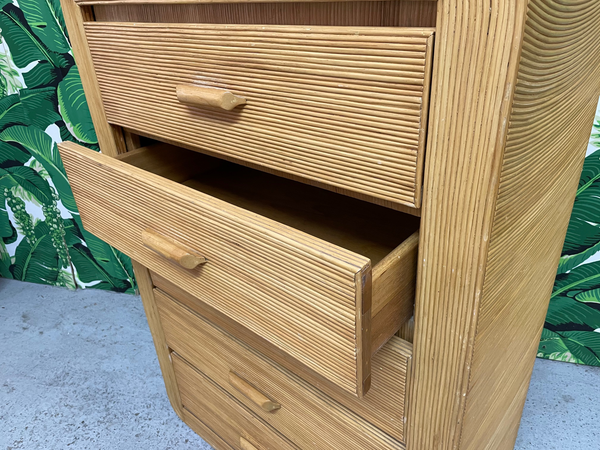 Split Reed Rattan Dresser in the Style of Gabriella Crespi open view