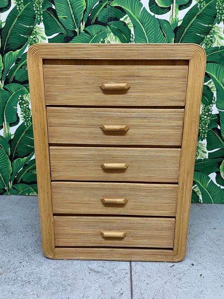 Split Reed Rattan Dresser in the Style of Gabriella Crespi front view