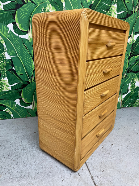 Split Reed Rattan Dresser in the Style of Gabriella Crespi side view