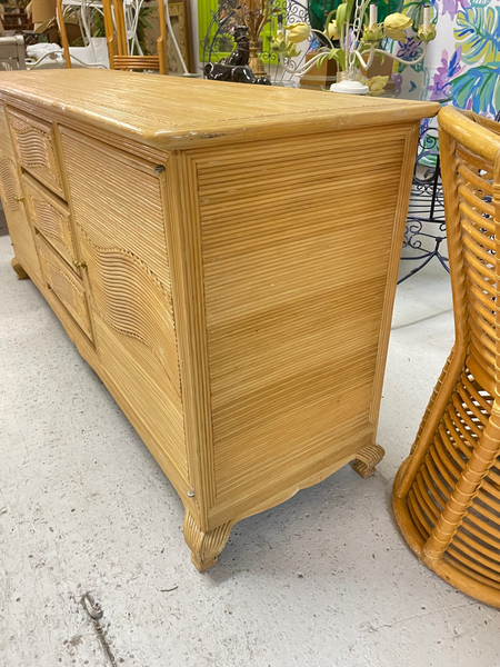 Split Reed Rattan Sideboard or Buffet in the Manner of Crespi