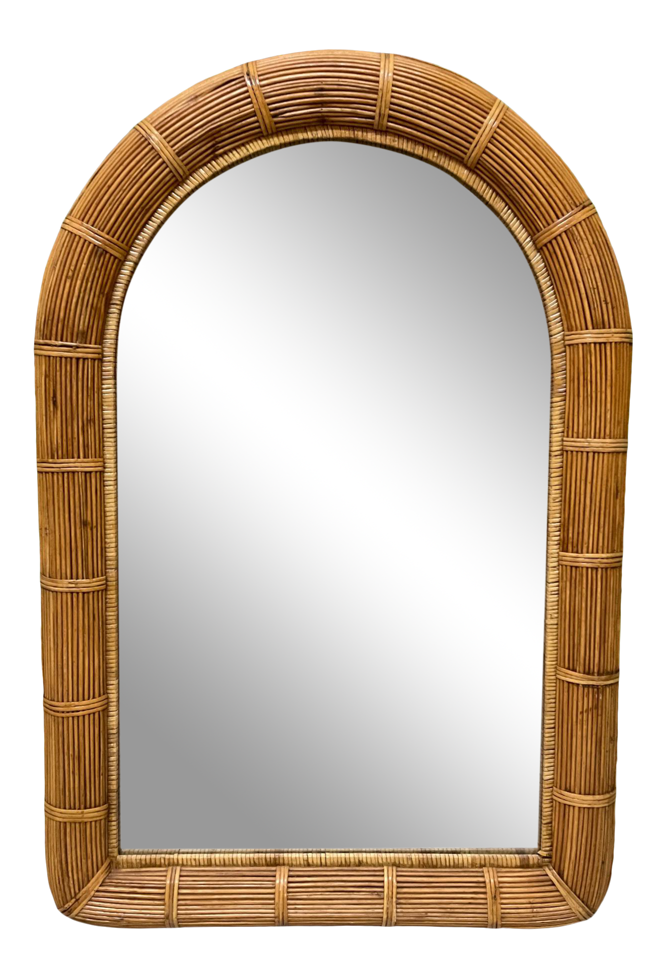 Split Reed Rattan Wall Mirror