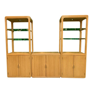 Split Reed Rattan Wall Unit in the Manner of Gabriella Crespi