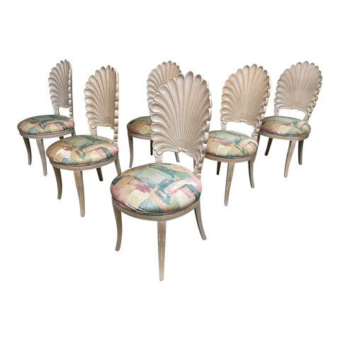 Venetian Grotto Style Shell Back Dining Chairs, Set of 6