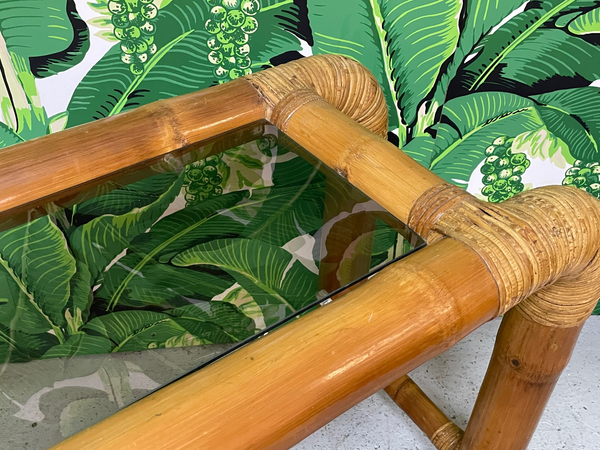 Vintage Elephant Bamboo Console Table