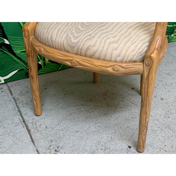 Vintage Faux Bois Dining Chairs, Set of 2 lower view