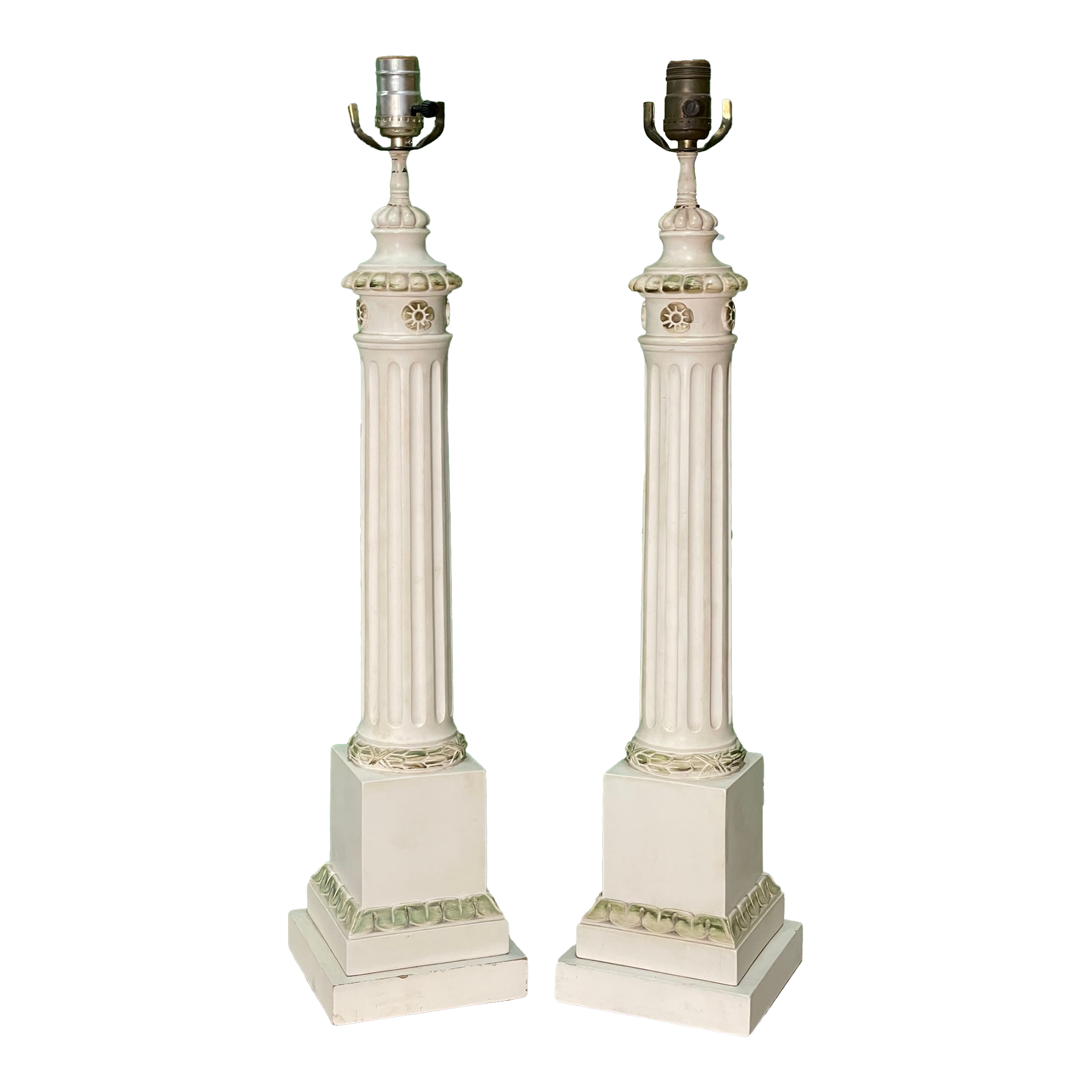 Vintage Neoclassical Column Table Lamps by Chapman
