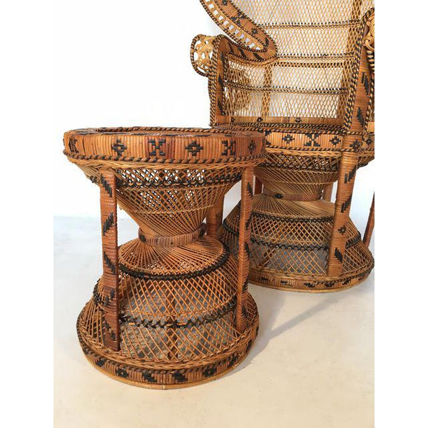 Vintage Peacock Chair Ottoman