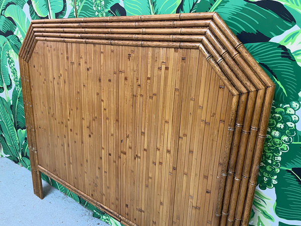 Vintage Rattan and Faux Bamboo Full Size Headboard side view