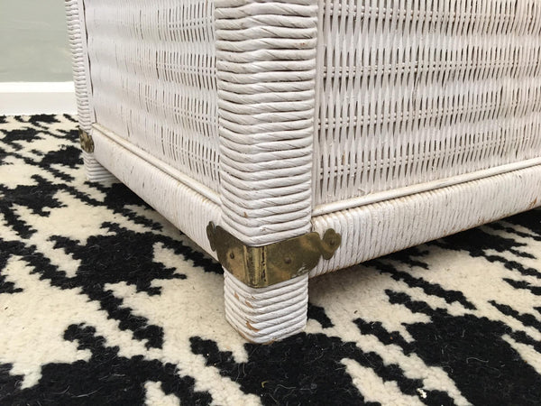 Vintage Wicker and Rattan Trunk foot