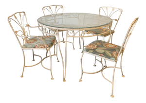 Vintage Wrought Iron Patio Dining Set