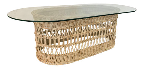 Woven Rattan and Wicker Coffee Table